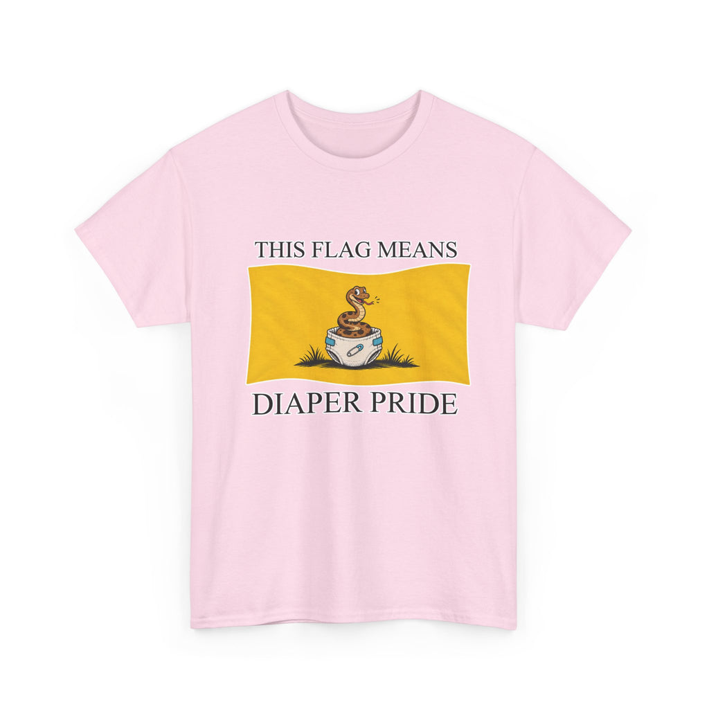 Diaper Pride T-Shirt - "This Flag Means Diaper Pride" Graphic Tee