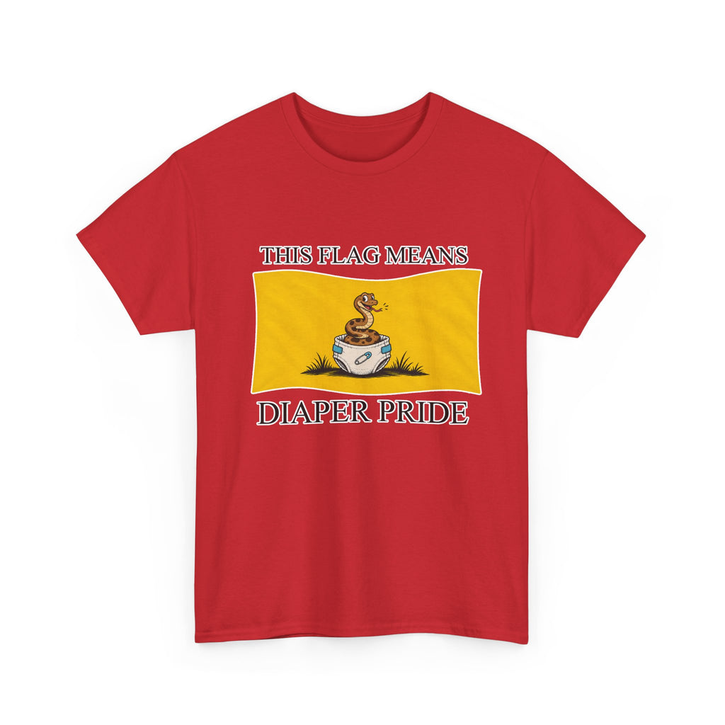 Diaper Pride T-Shirt - "This Flag Means Diaper Pride" Graphic Tee