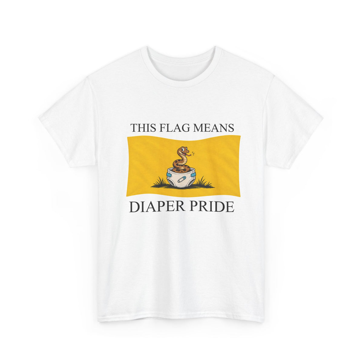 Diaper Pride T-Shirt - "This Flag Means Diaper Pride" Graphic Tee