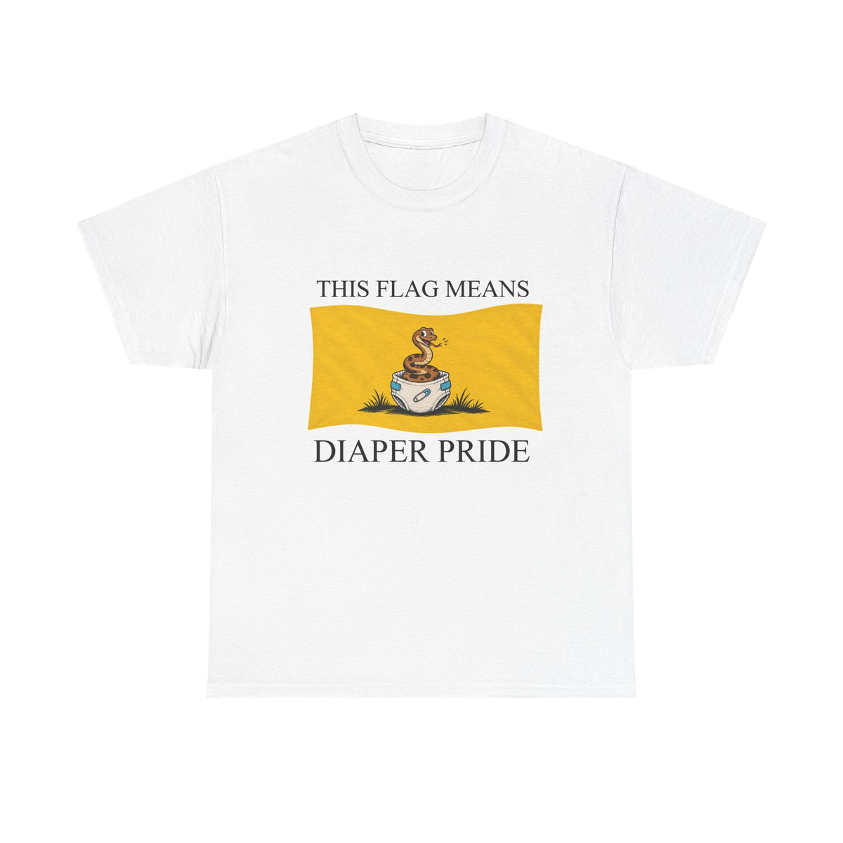 Diaper Pride T-Shirt - "This Flag Means Diaper Pride" Graphic Tee