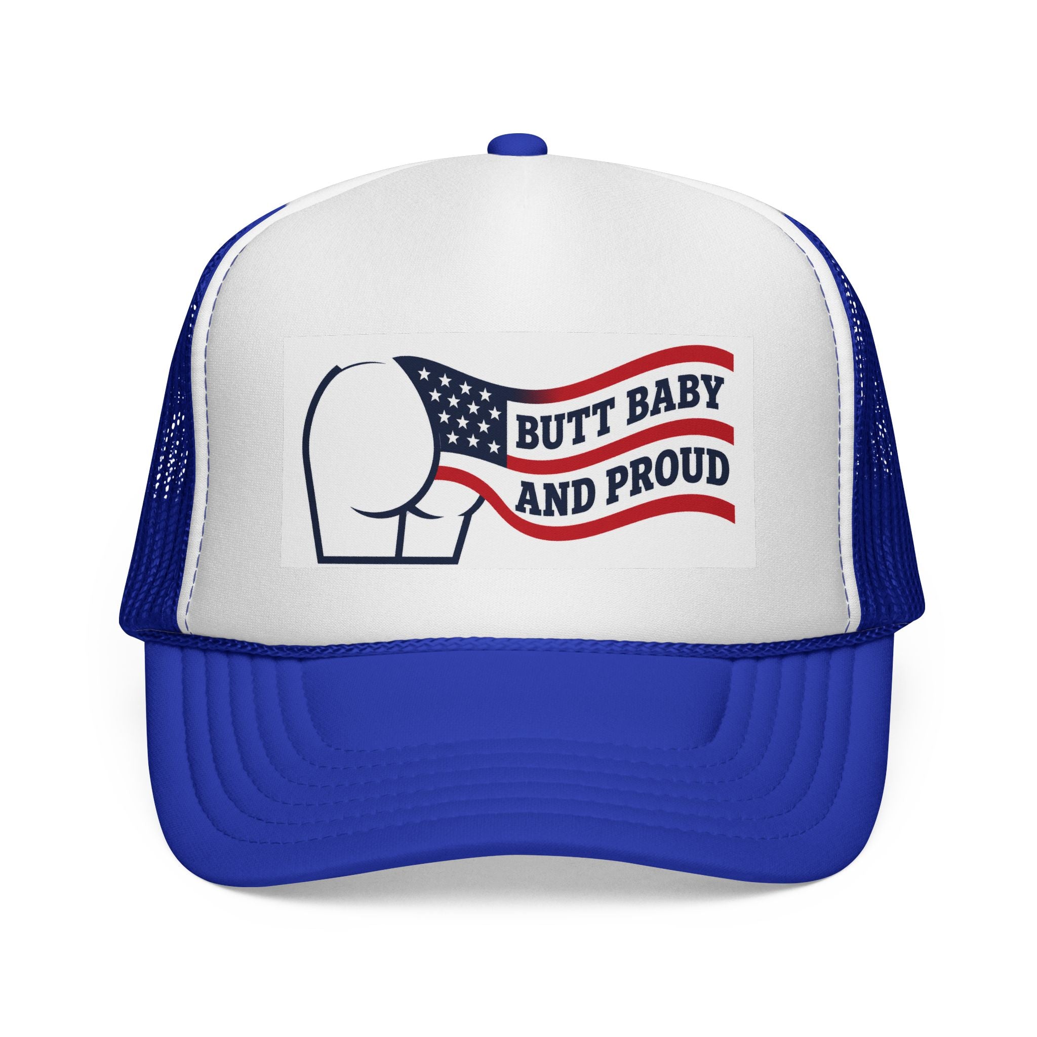 Trucker Cap — "Butt Baby and Proud" Patriotic Mesh Hat