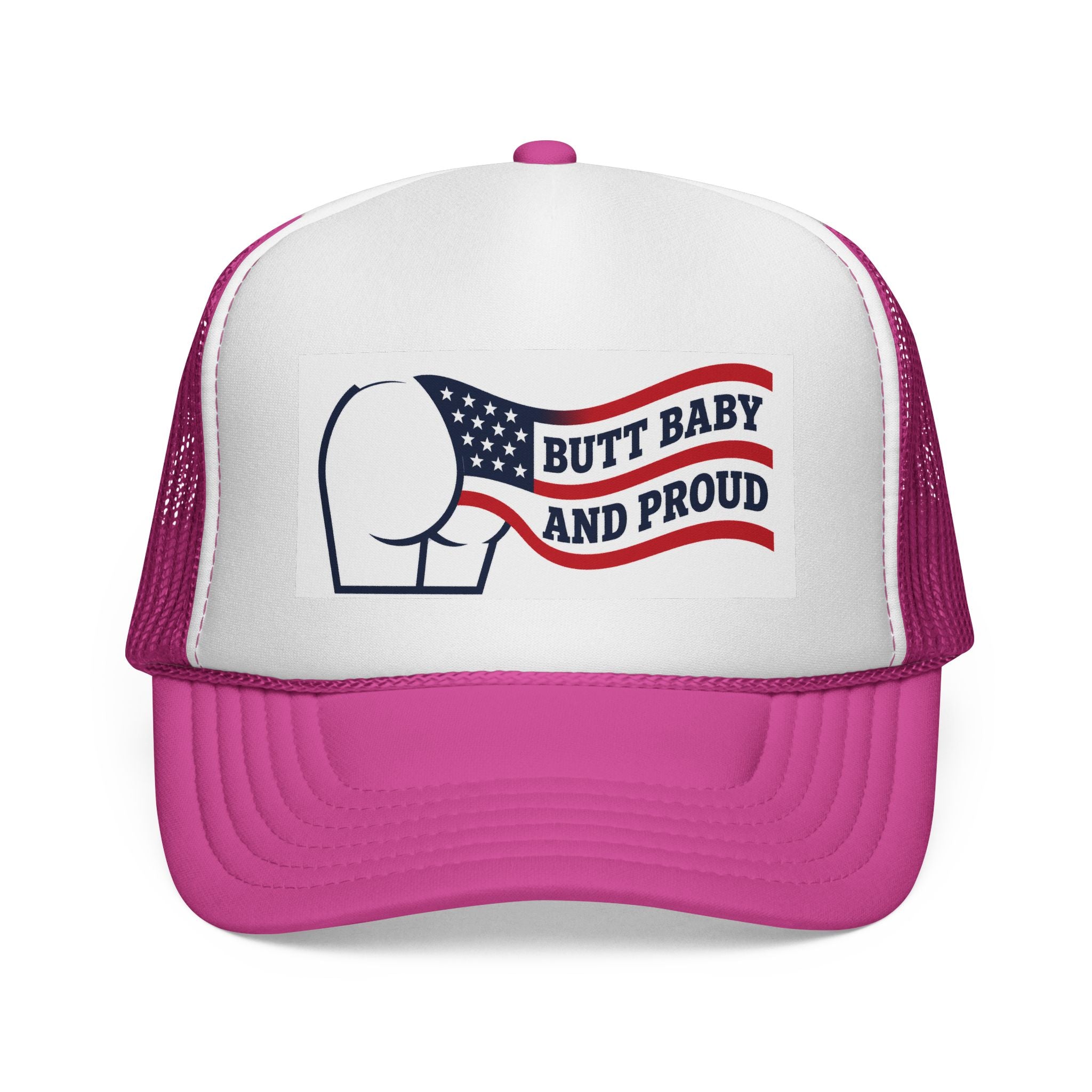 Trucker Cap — "Butt Baby and Proud" Patriotic Mesh Hat
