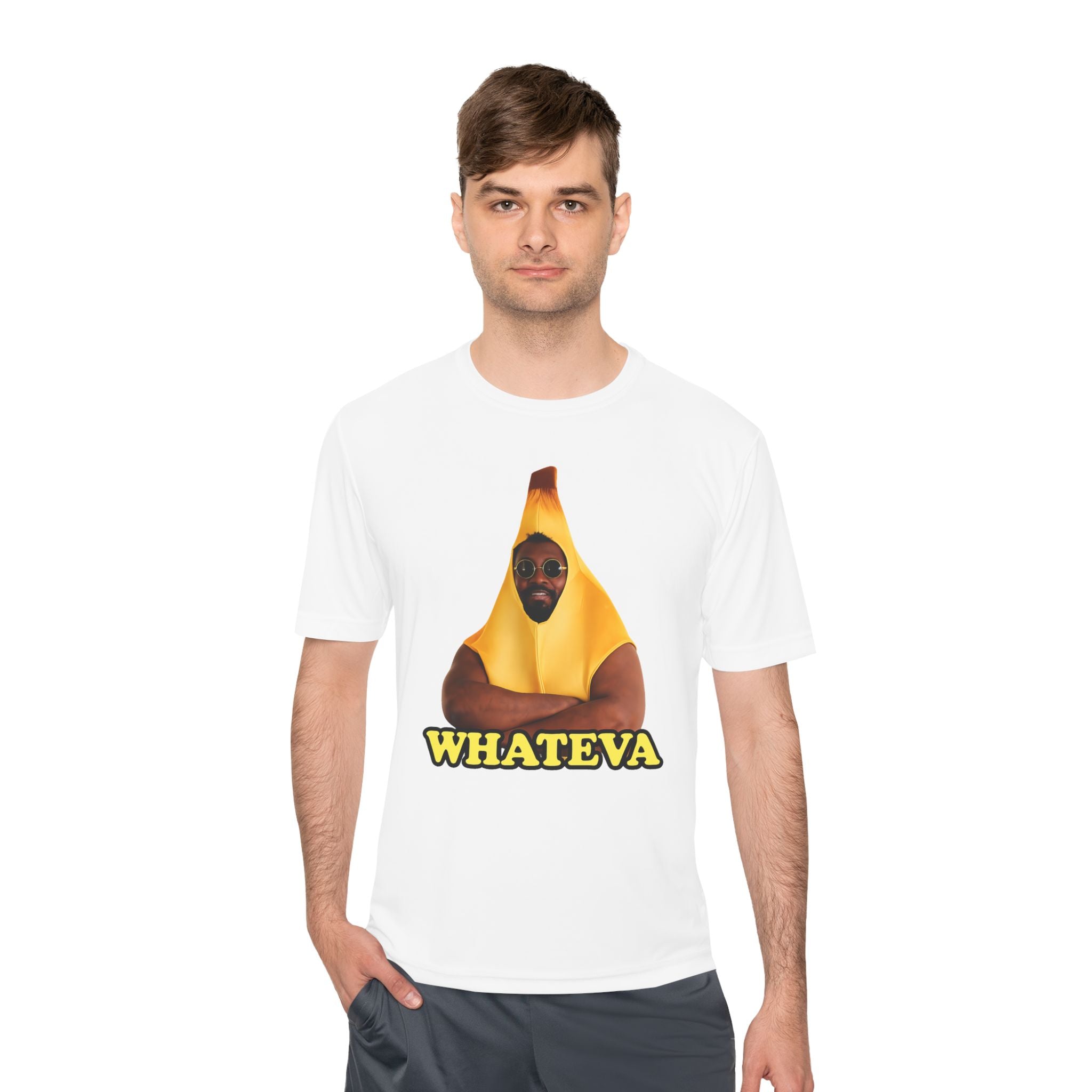 Whateva Banana Tee — Funny Graphic Moisture-Wicking Shirt