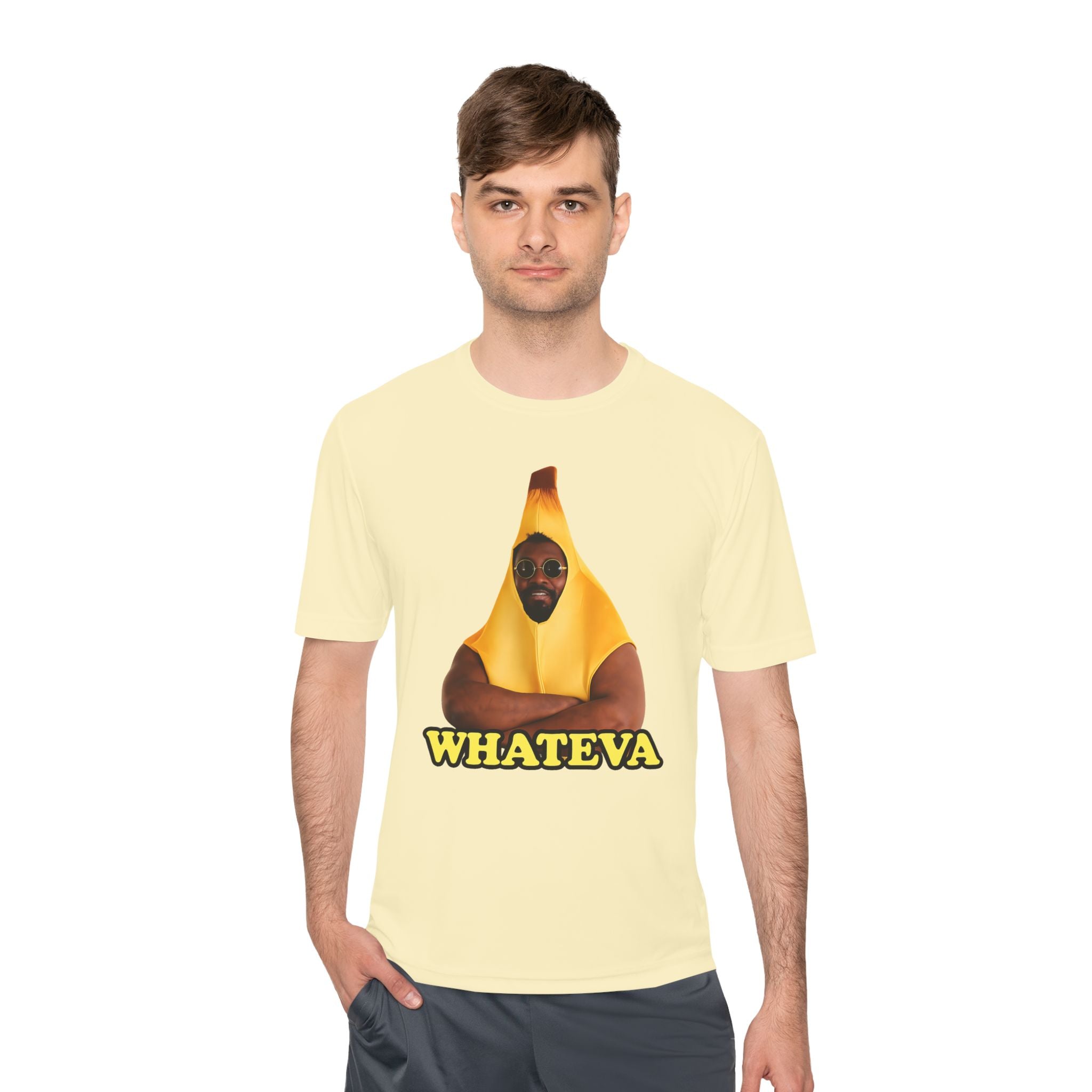 Whateva Banana Tee — Funny Graphic Moisture-Wicking Shirt