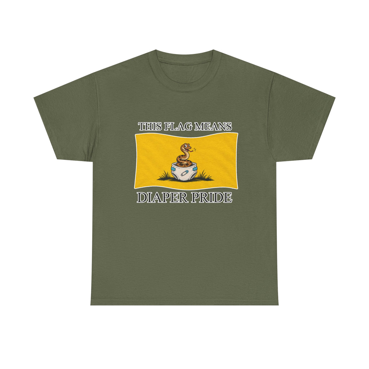 Diaper Pride T-Shirt - "This Flag Means Diaper Pride" Graphic Tee