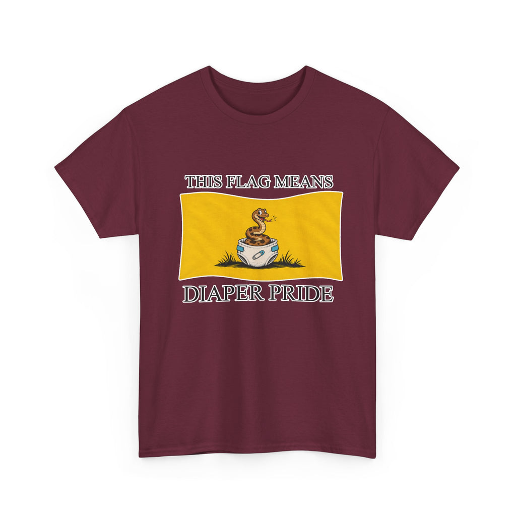 Diaper Pride T-Shirt - "This Flag Means Diaper Pride" Graphic Tee