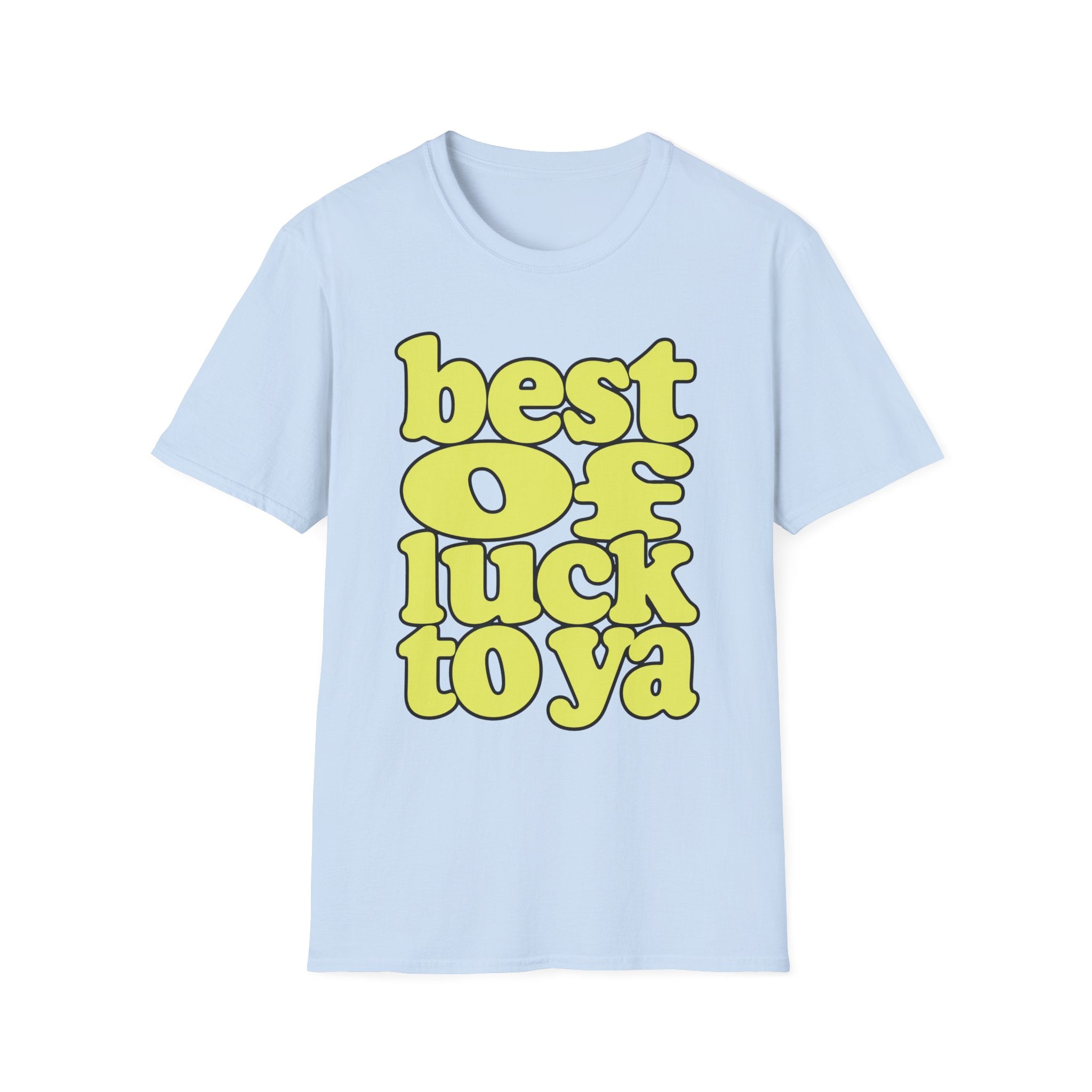 Best of Luck to Ya T‑Shirt — Retro Yellow Bubble Letter Tee