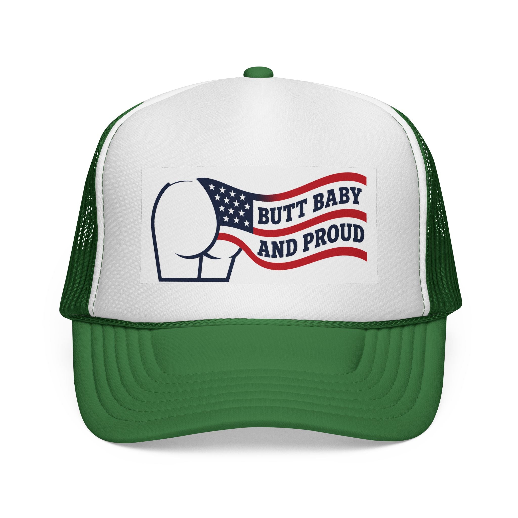 Trucker Cap — "Butt Baby and Proud" Patriotic Mesh Hat