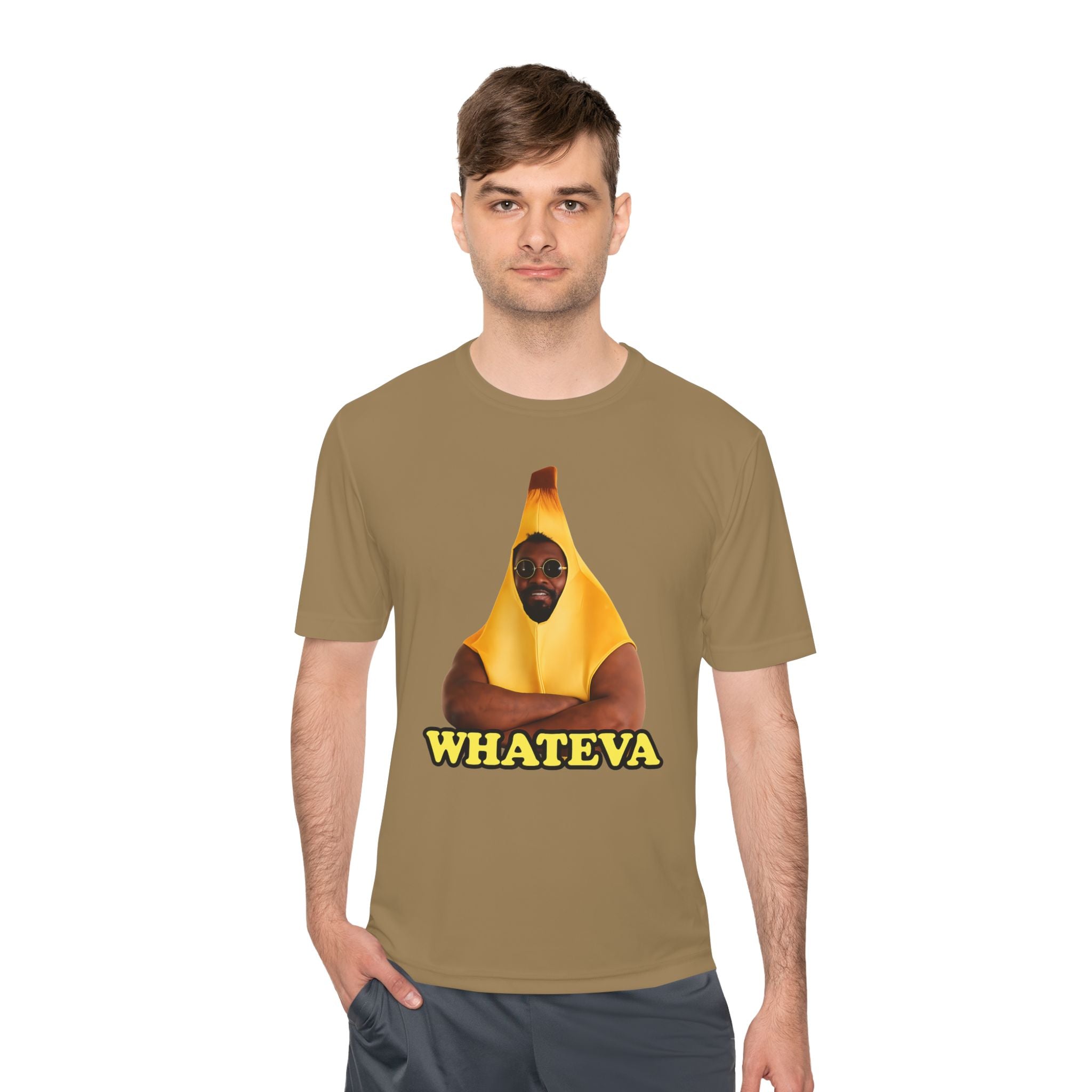 Whateva Banana Tee — Funny Graphic Moisture-Wicking Shirt