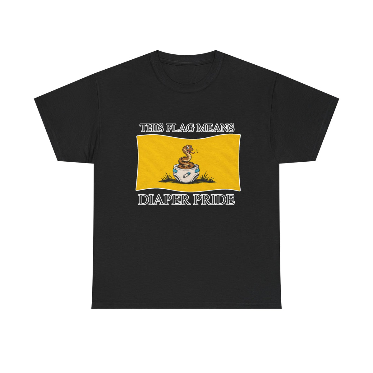 Diaper Pride T-Shirt - "This Flag Means Diaper Pride" Graphic Tee
