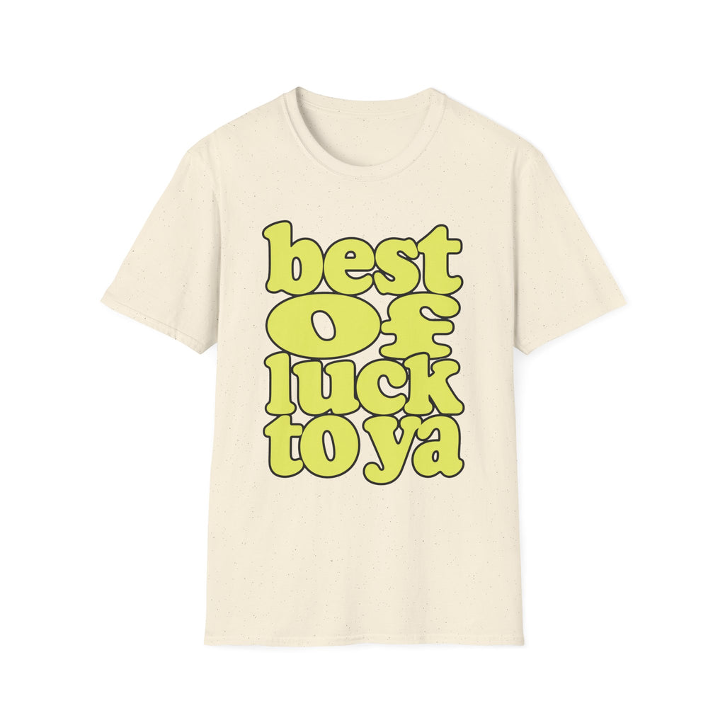 Best of Luck to Ya T‑Shirt — Retro Yellow Bubble Letter Tee