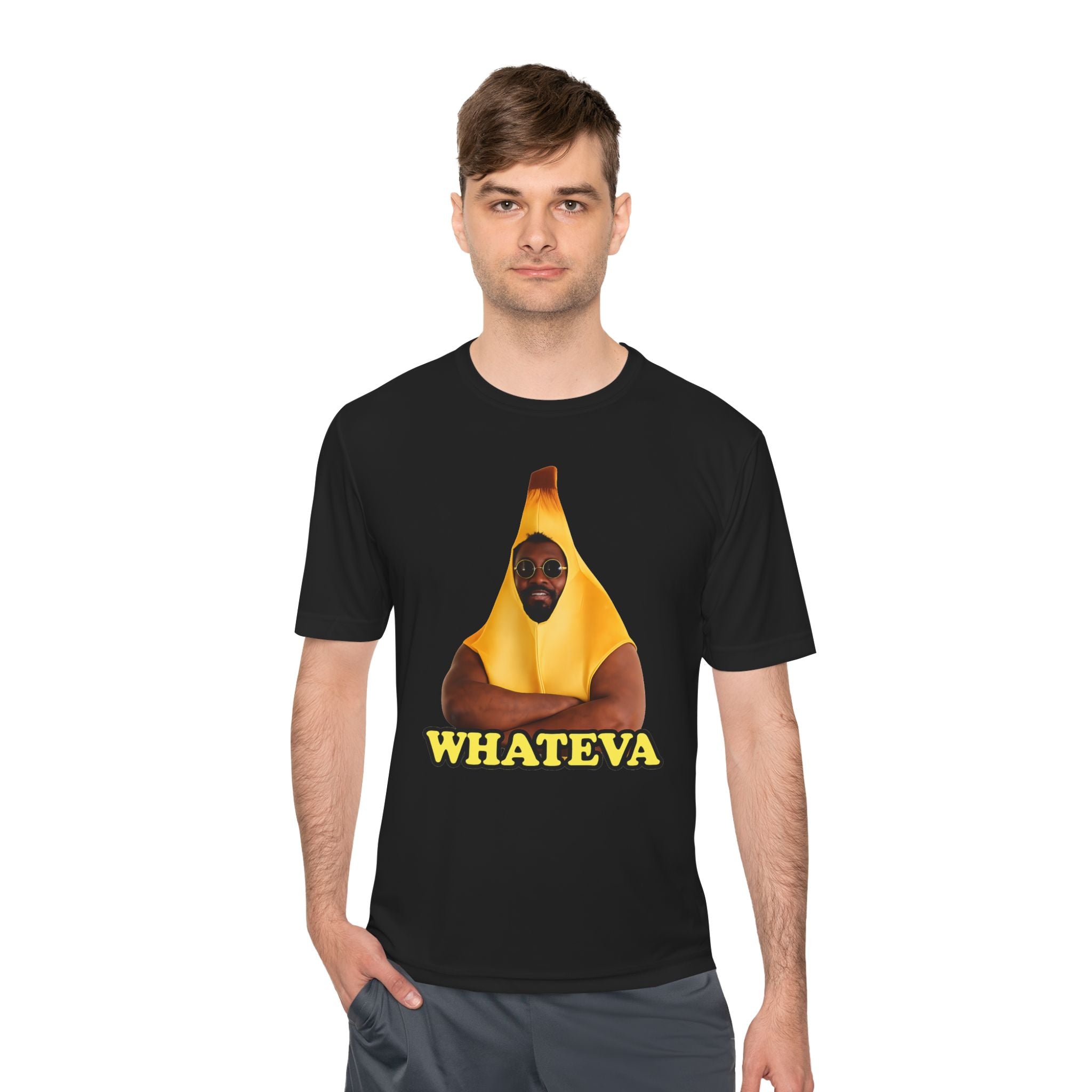 Whateva Banana Tee — Funny Graphic Moisture-Wicking Shirt