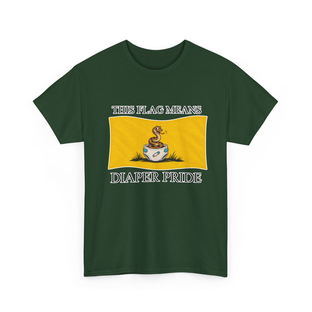 Diaper Pride T-Shirt - "This Flag Means Diaper Pride" Graphic Tee