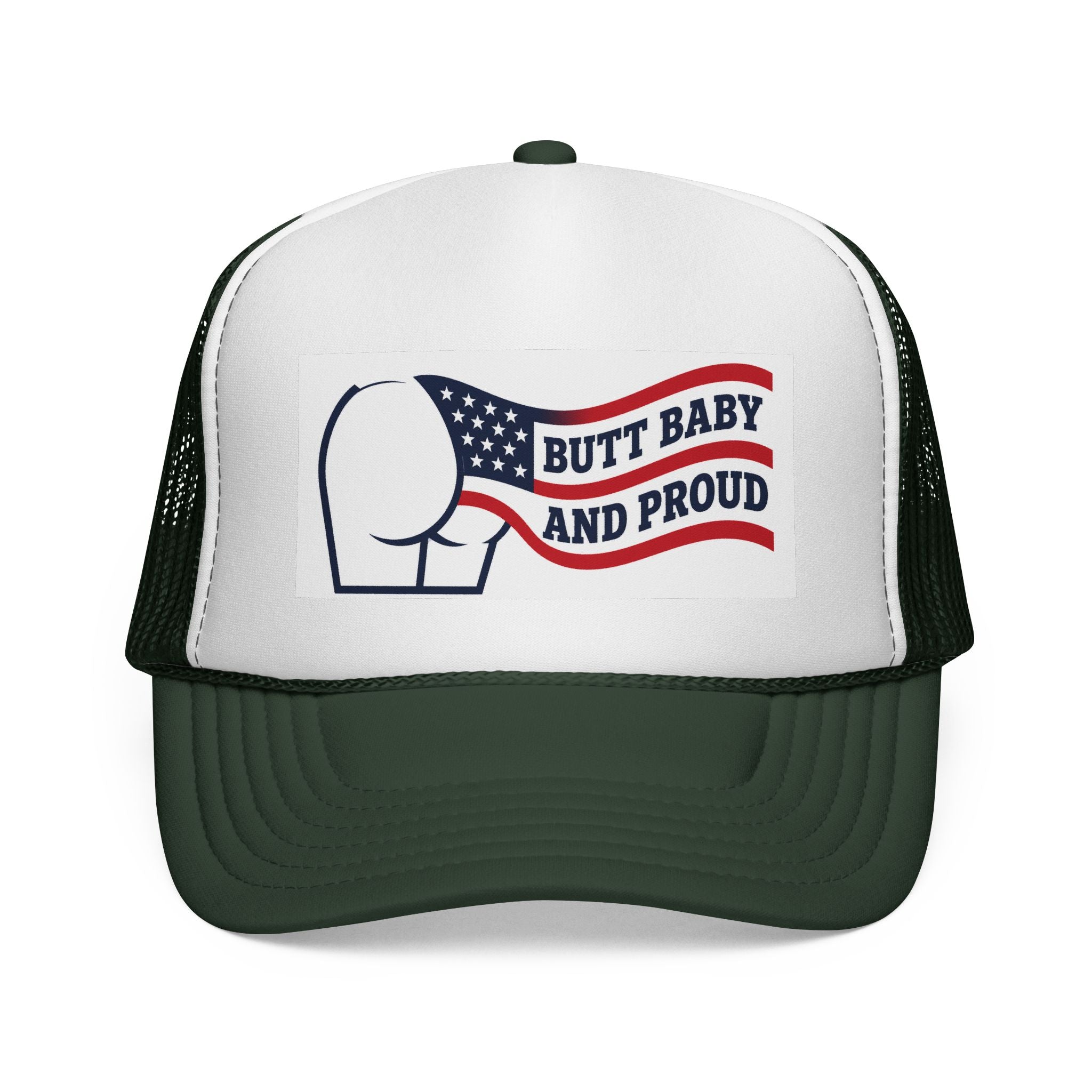 Trucker Cap — "Butt Baby and Proud" Patriotic Mesh Hat