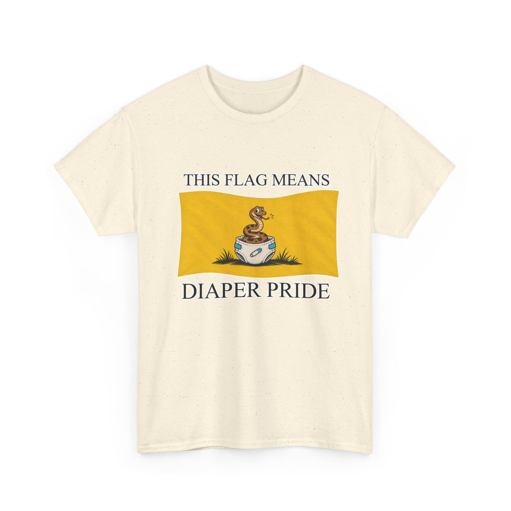 Diaper Pride T-Shirt - "This Flag Means Diaper Pride" Graphic Tee