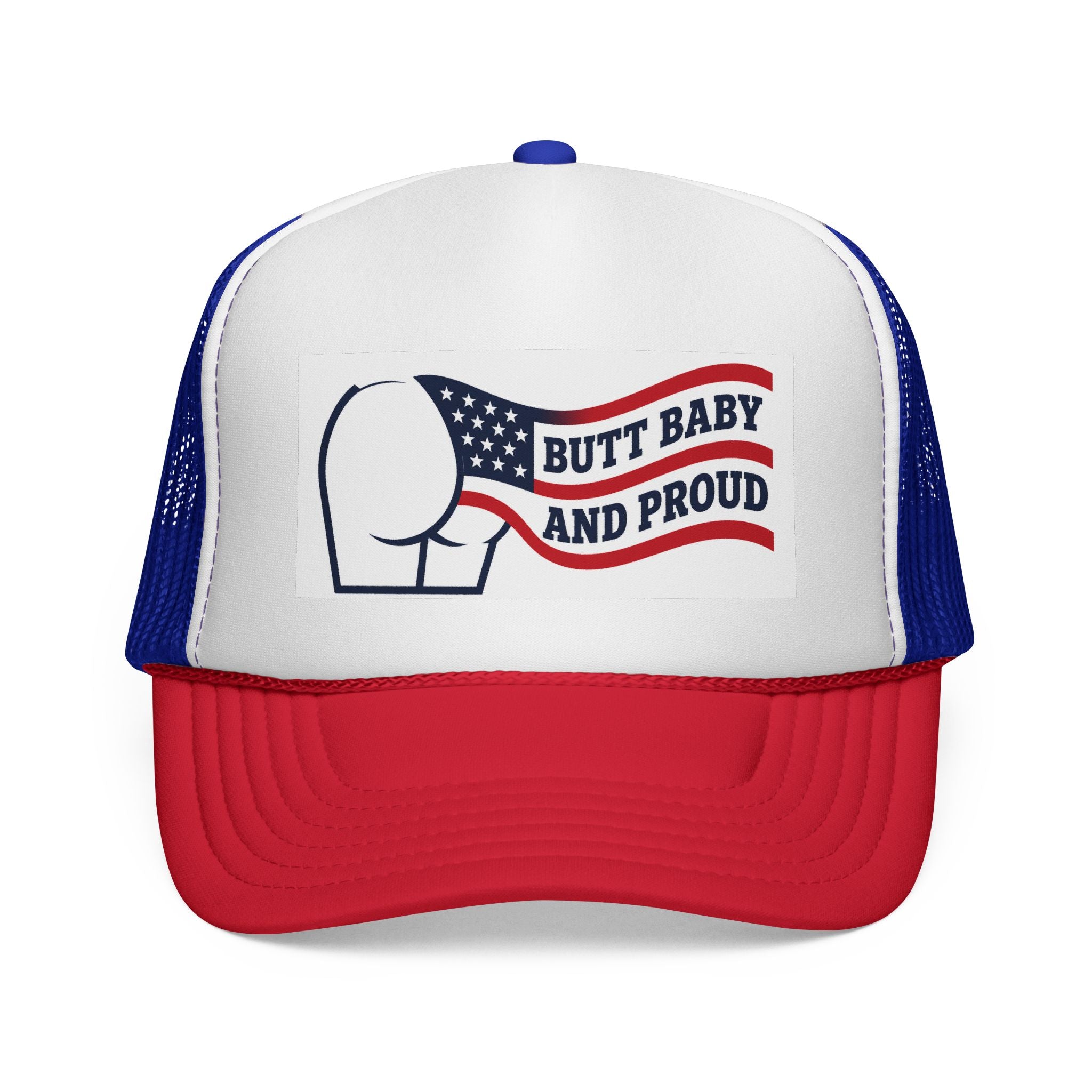 Trucker Cap — "Butt Baby and Proud" Patriotic Mesh Hat