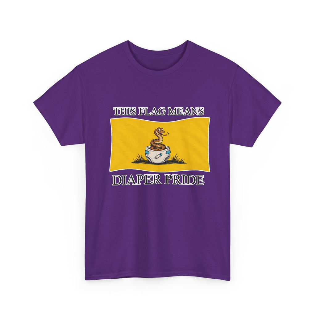 Diaper Pride T-Shirt - "This Flag Means Diaper Pride" Graphic Tee
