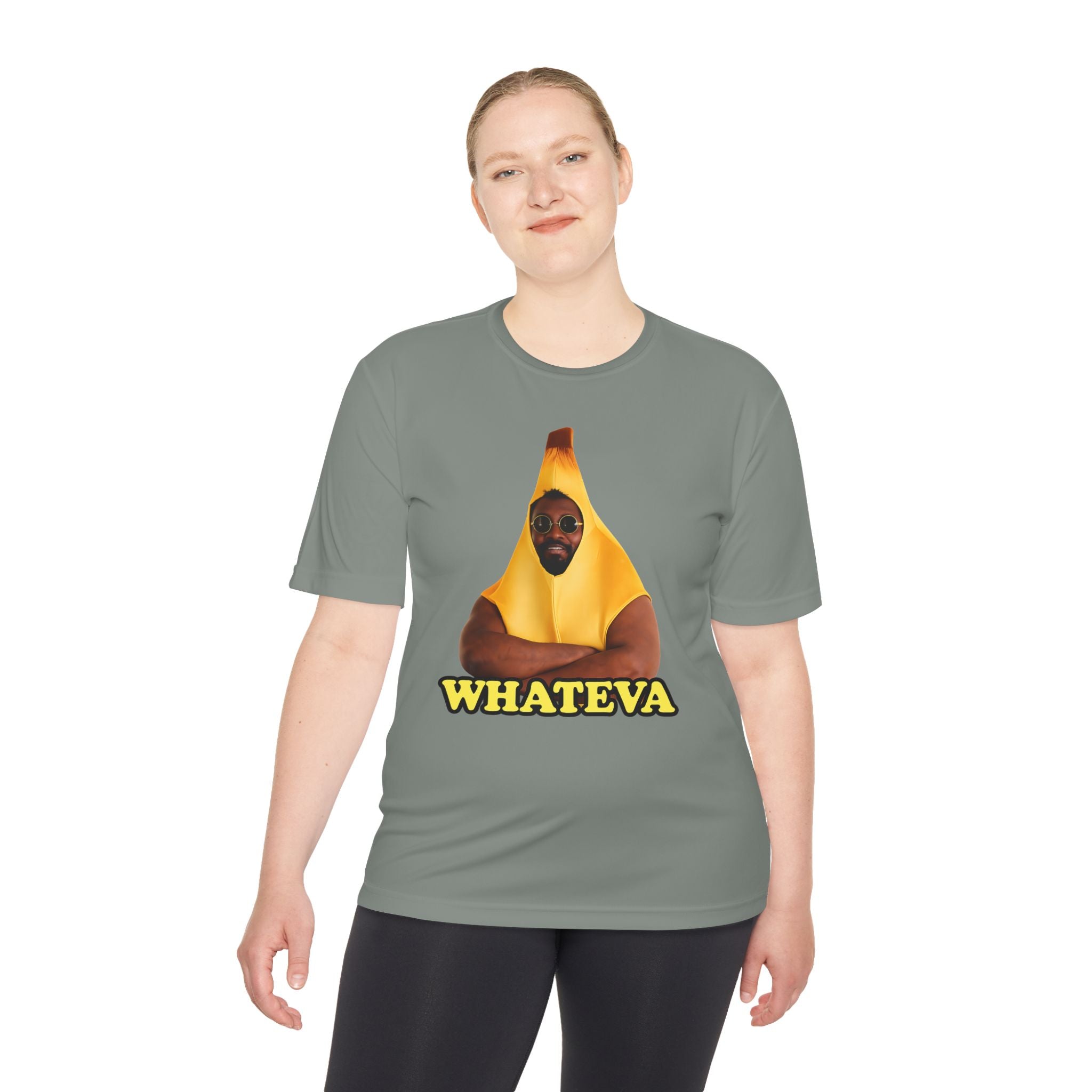 Whateva Banana Tee — Funny Graphic Moisture-Wicking Shirt