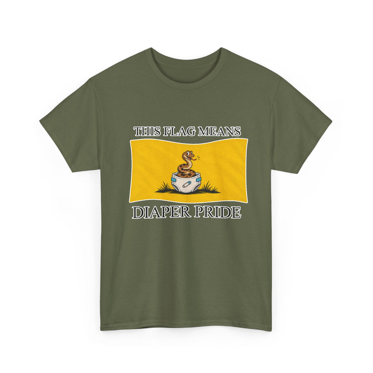 Diaper Pride T-Shirt - "This Flag Means Diaper Pride" Graphic Tee