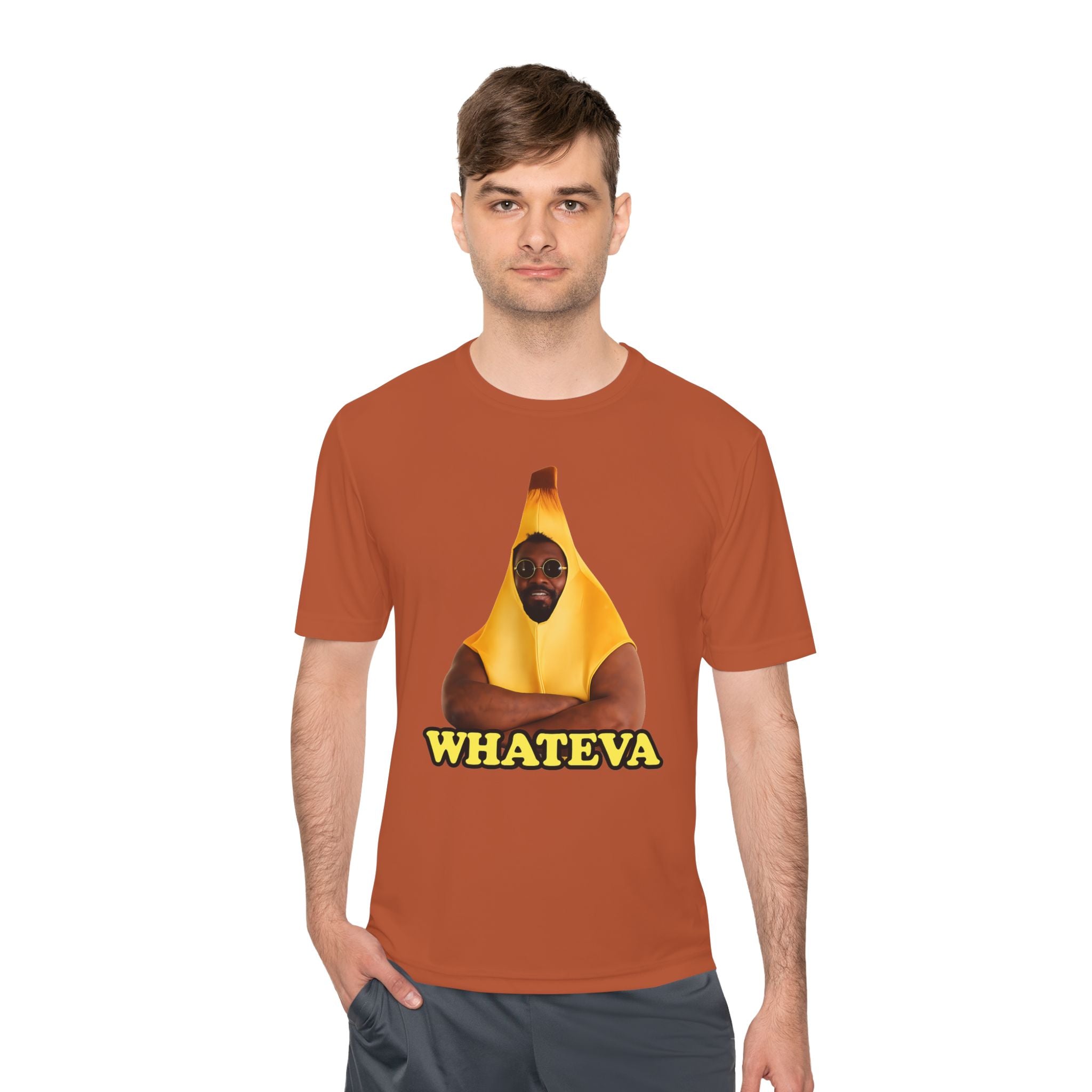 Whateva Banana Tee — Funny Graphic Moisture-Wicking Shirt