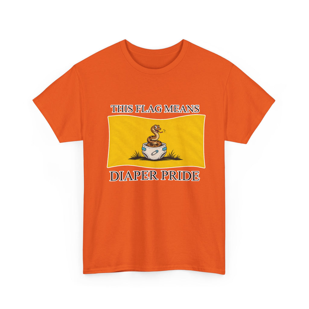 Diaper Pride T-Shirt - "This Flag Means Diaper Pride" Graphic Tee