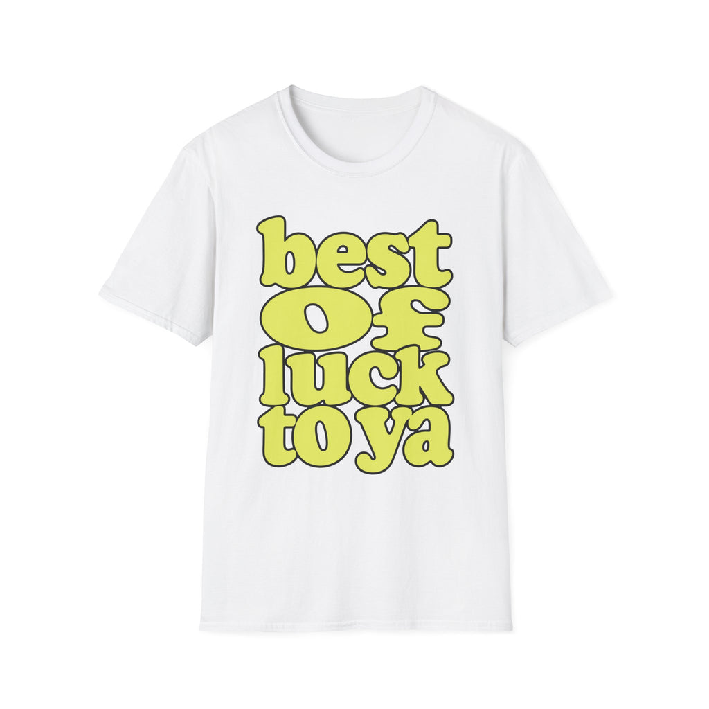 Best of Luck to Ya T‑Shirt — Retro Yellow Bubble Letter Tee