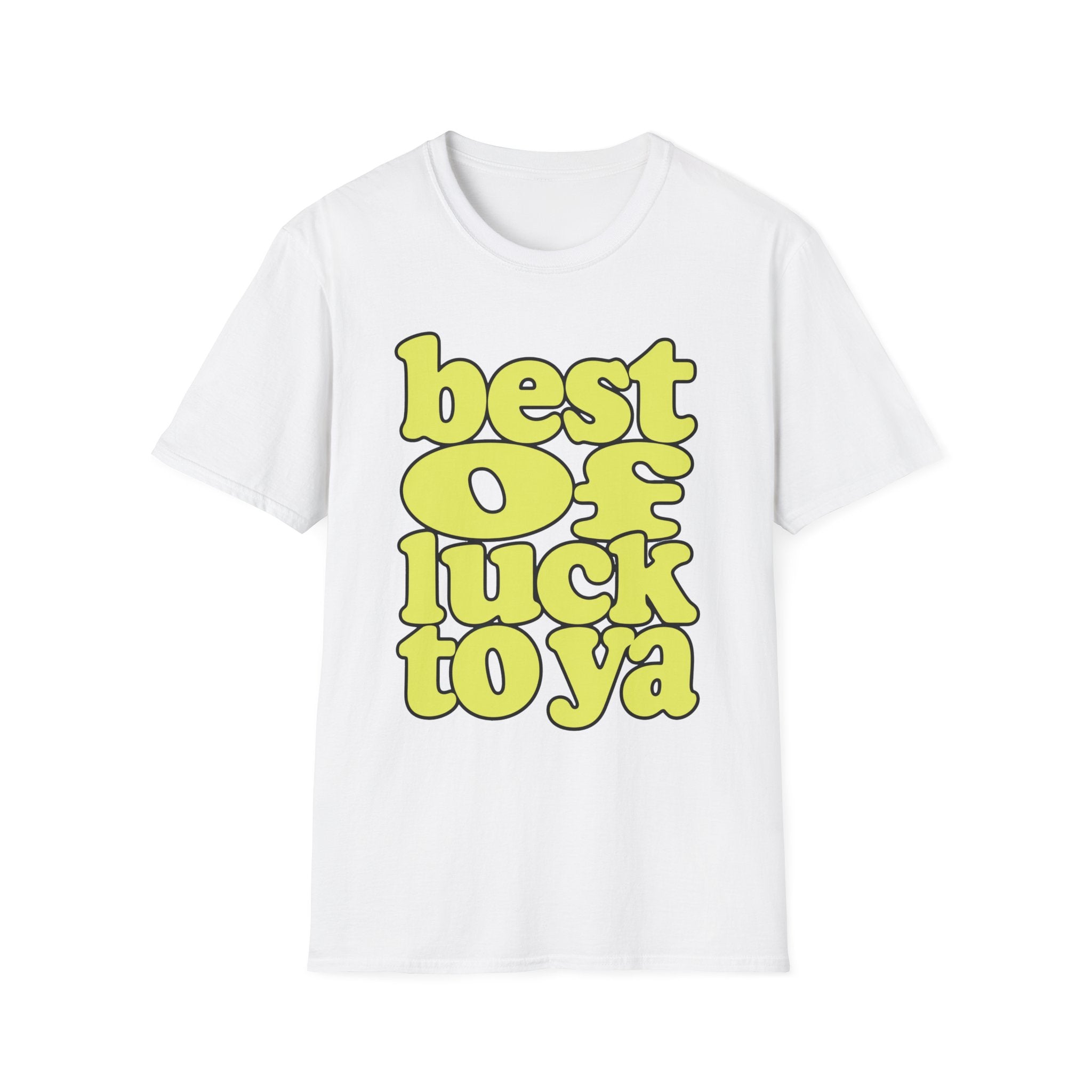 Best of Luck to Ya T‑Shirt — Retro Yellow Bubble Letter Tee